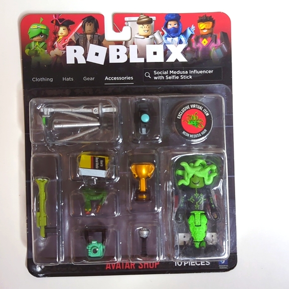 Roblox Avatar Shop Social Medusa Influencer with Selfie Stick Neon Medusa Hair - Picture 1 of 6